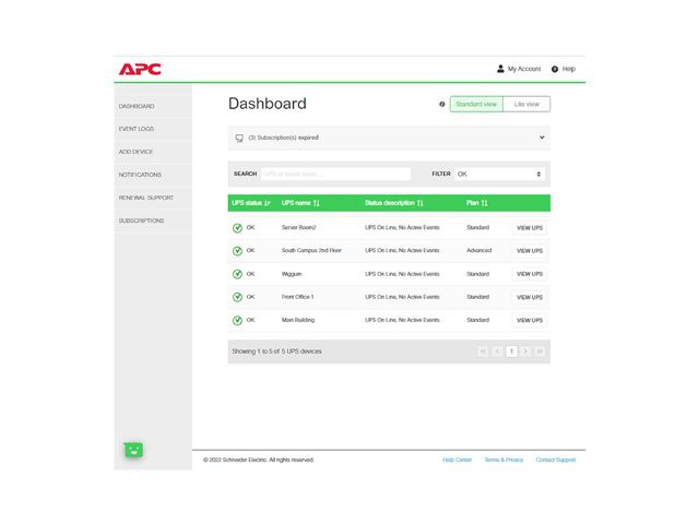 APC 1-UPS Standard 3Y Plan SmartConnect