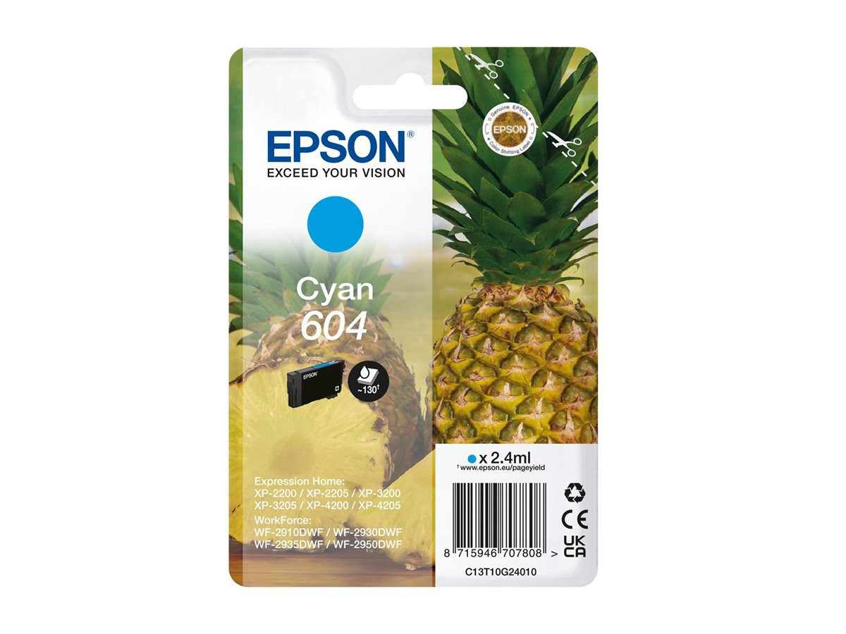 EPSON Ink C13T10G24010 604 Cyan Pineapple