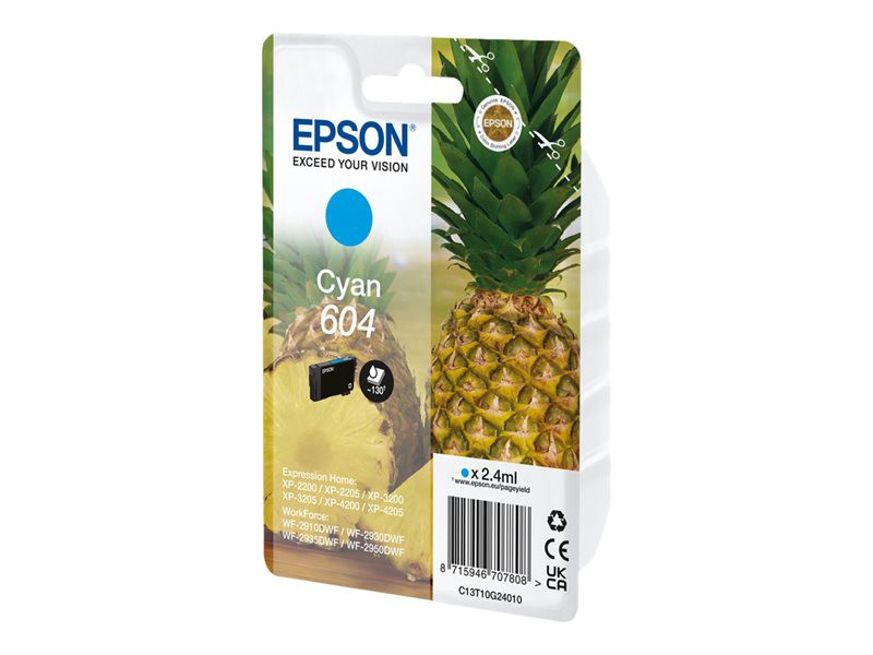 EPSON Ink C13T10G24010 604 Cyan Pineapple