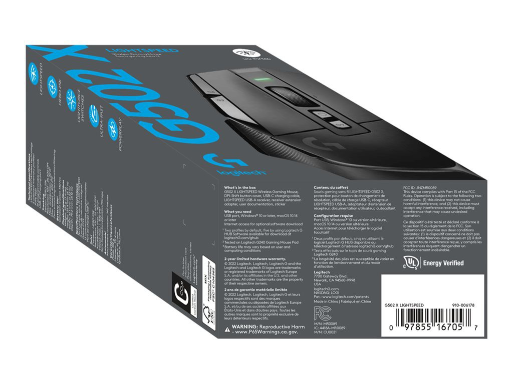 LOGI G502 X LIGHTSPEED - BLACK/CORE EER2