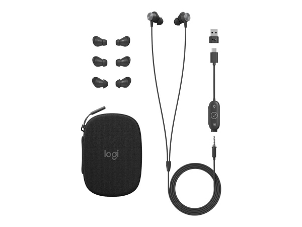 LOGI Zone Wired Earbuds Teams - GRAPHITE