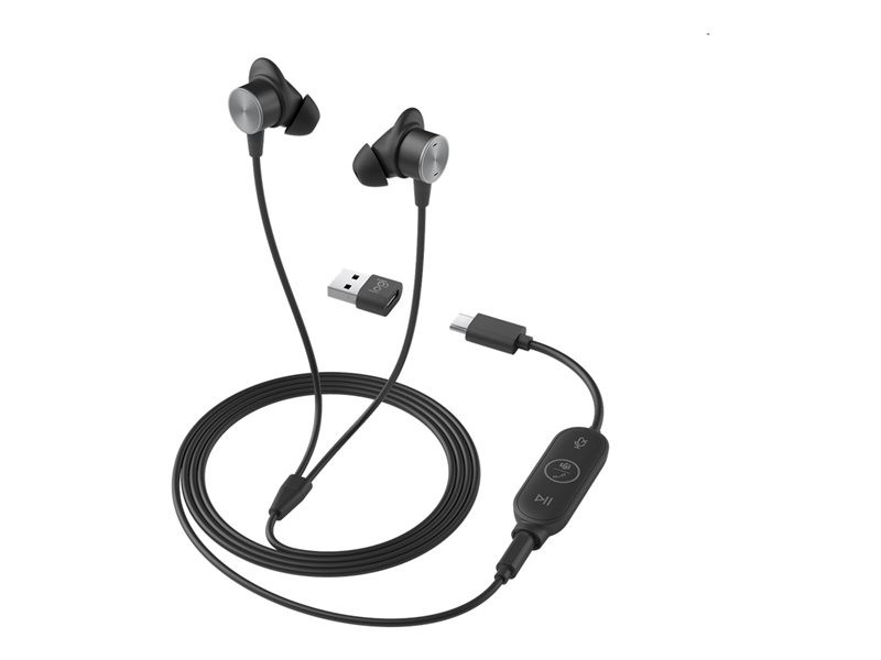 LOGI Zone Wired Earbuds Teams - GRAPHITE