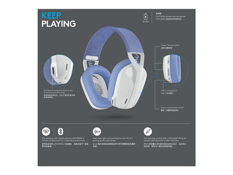 LOGI G435 LIGHTSPEED Wireless Headset