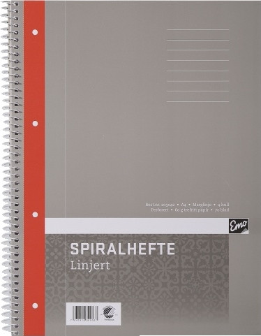 BildeSpiralhefte Emo A4 Linjer 60g 70 Blad (5 stk)