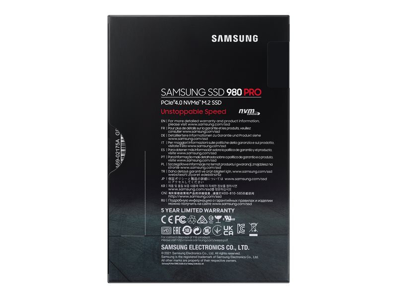 SAMSUNG 980 PRO SSD 1TB M.2