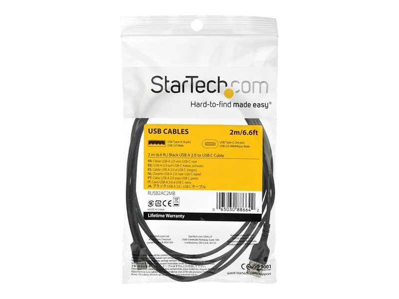 STARTECH 2m USB 2.0 to USB-C Cable