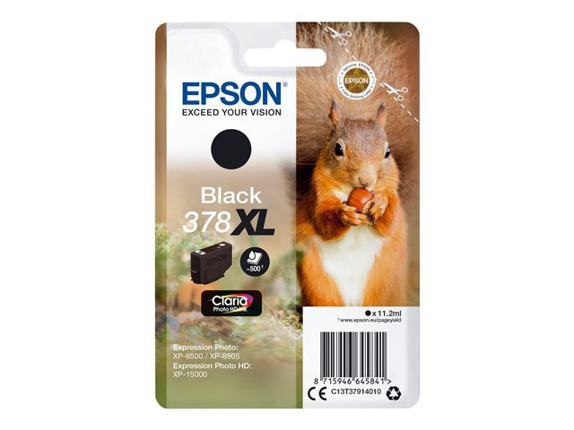 EPSON Ink C13T37914010 378XL Black Squirrel