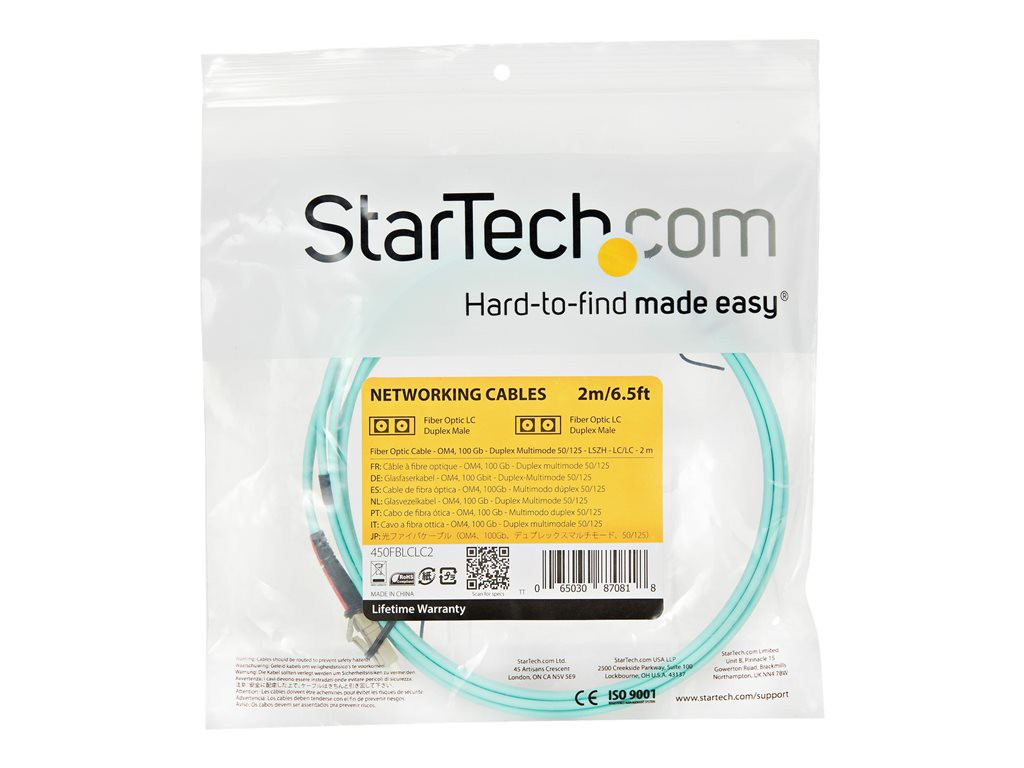 STARTECH Aqua OM4 Duplex Multimode Fiber