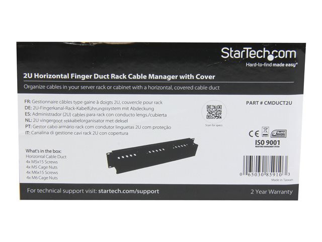 STARTECH 2U Horizontal Cable Organizer