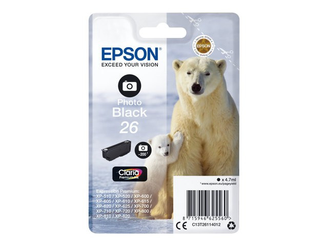 Blekk Epson 26 C13T26014012 Sort