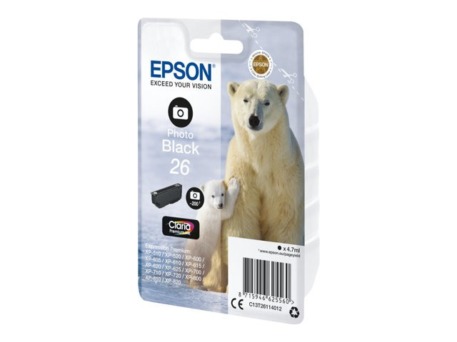 Blekk Epson 26 C13T26014012 Sort