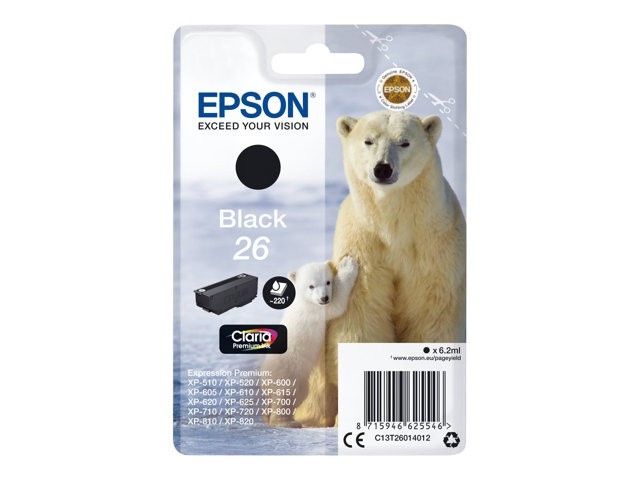 Blekk Epson 26 C13T26014012 Sort