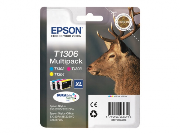 Blekk Epson T1306 C13T13064022 Cmy (3 stk)