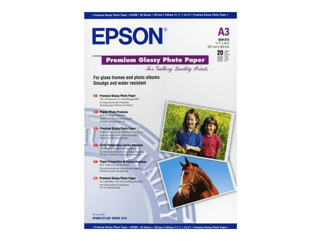 BildeEPSON A3 Premium Glossy Photo Paper 255g, 20 sheets