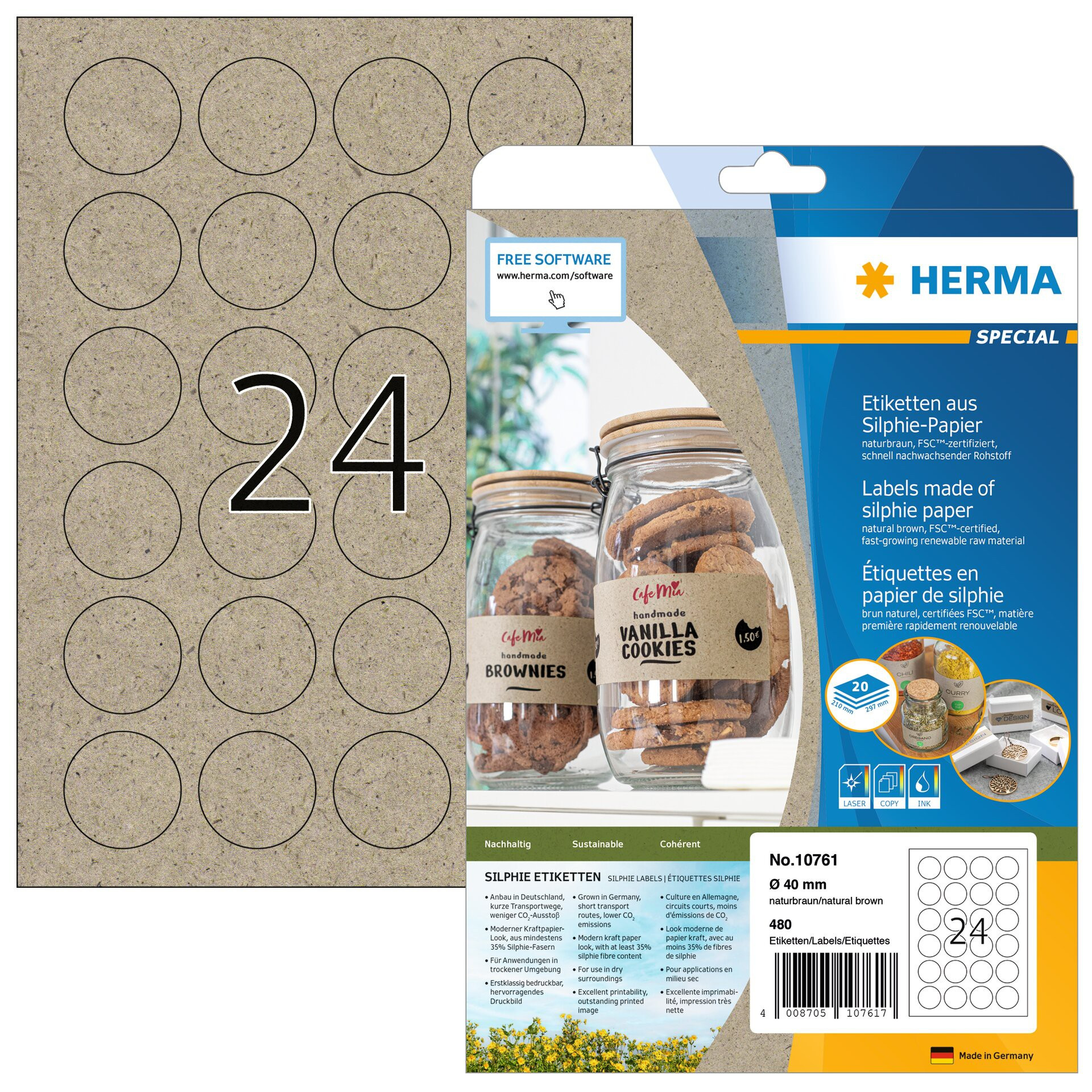 BildeHerma Etikett Silphie 40 kraftpapir (480)
