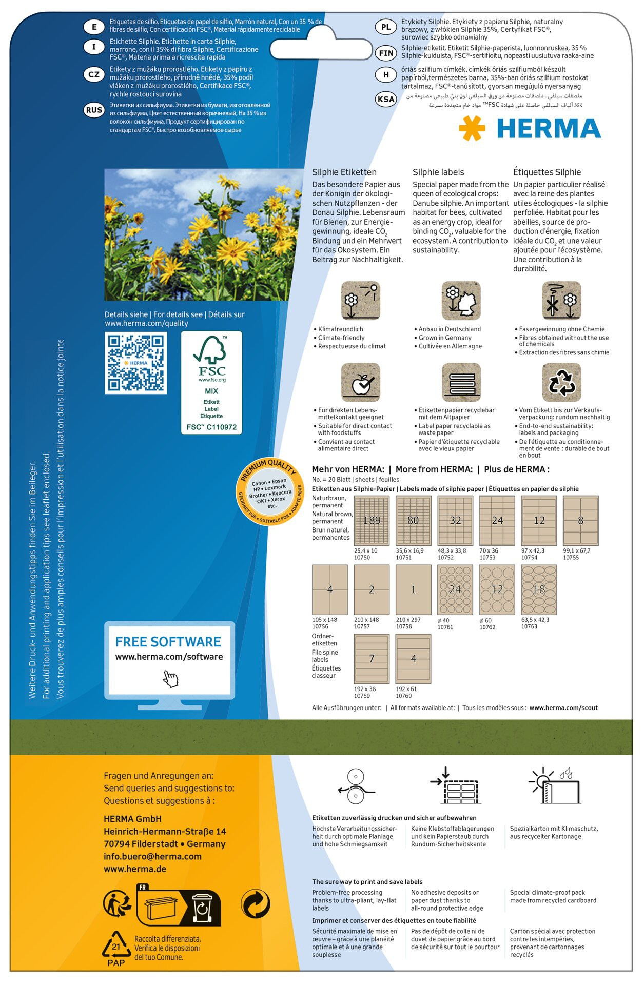 Herma Etikett Silphie 60 kraftpapir (240)