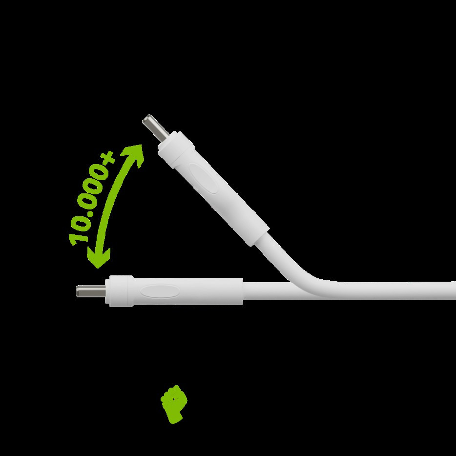Cable - USB-A to USB-C - TPE, White (1.2m)