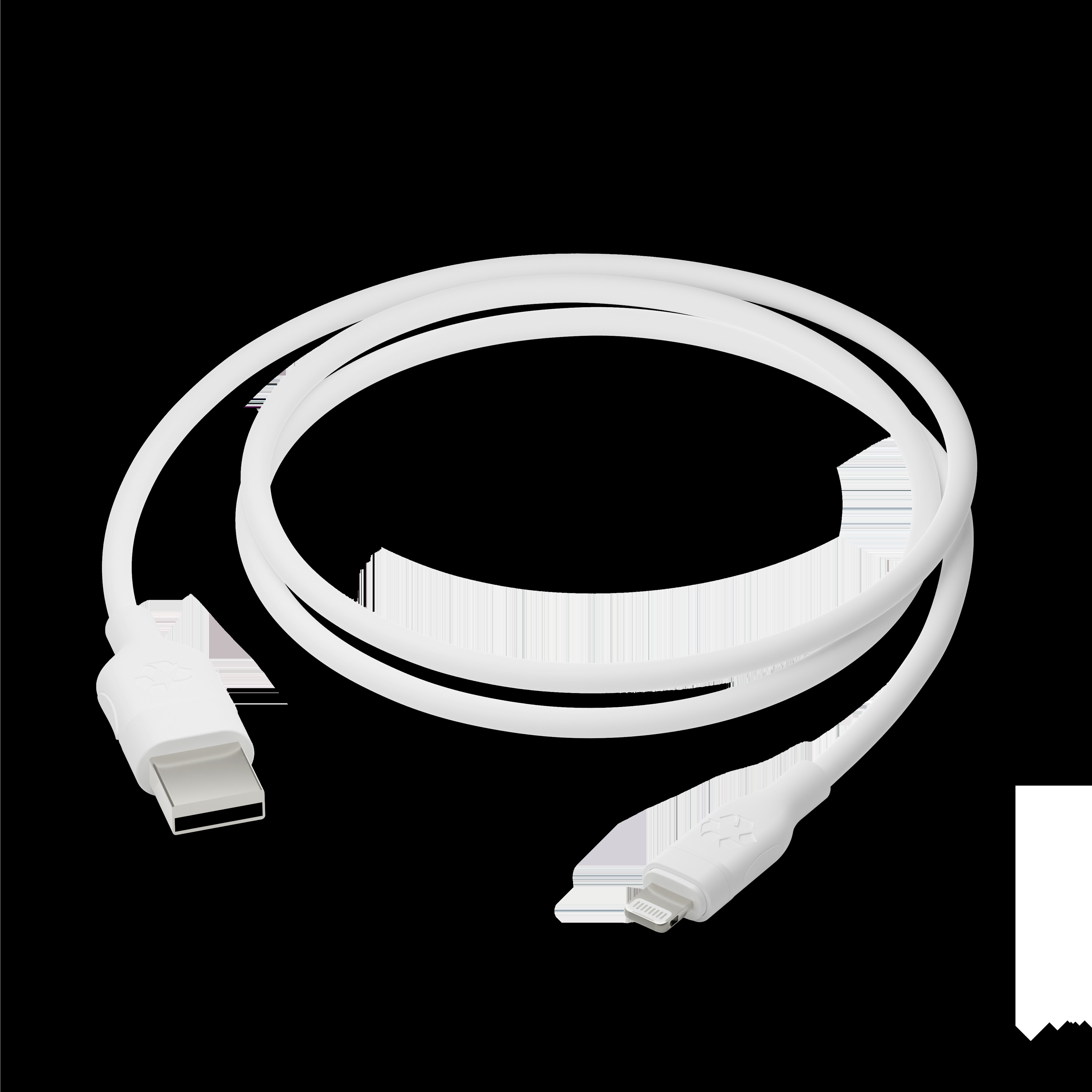 BildeCable - USB-A to MFI Lightning - TPE, White (1.2m)