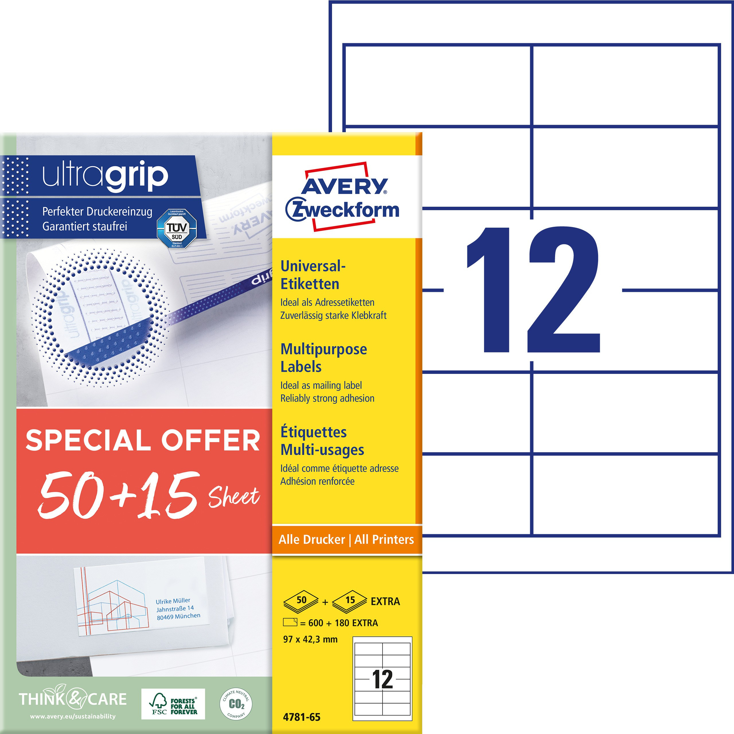 Avery 4781-65 ILC labels 97x423mm Promotion (780)