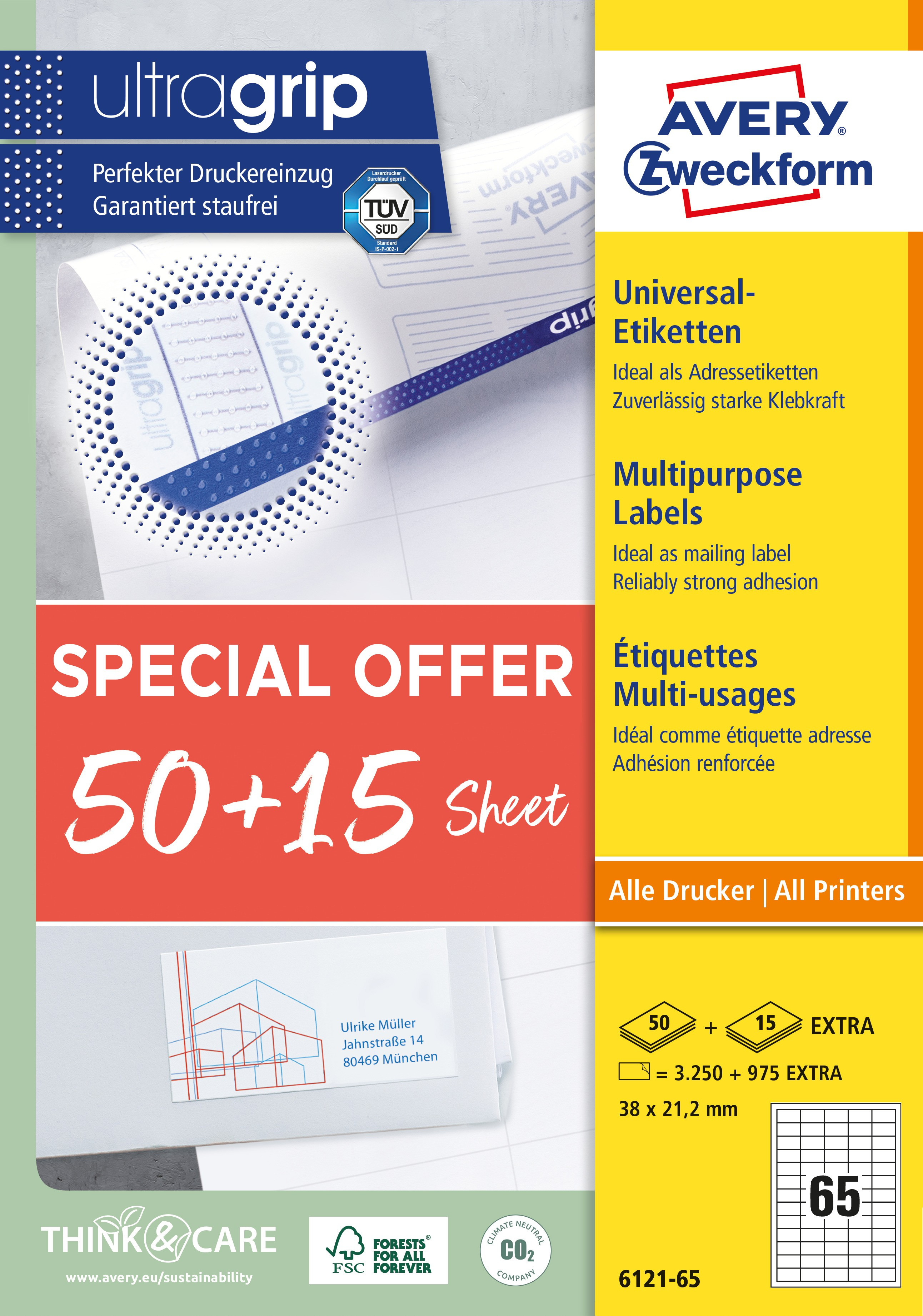 BildeAvery 6121-65 ILC labels 38x212mm Promotion (4225)