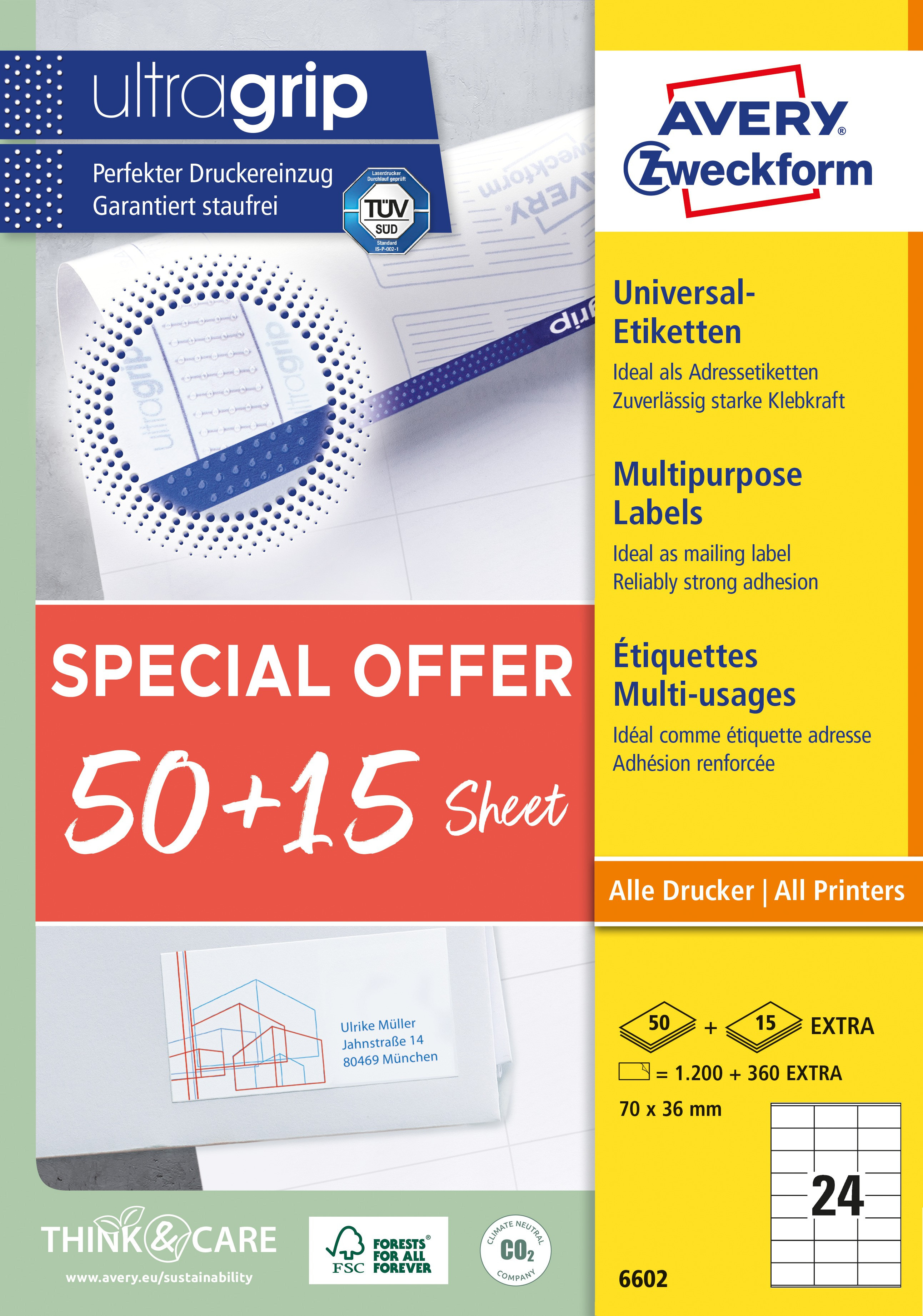 BildeAvery 6602 ILC labels 70x36mm Promotion (1560)