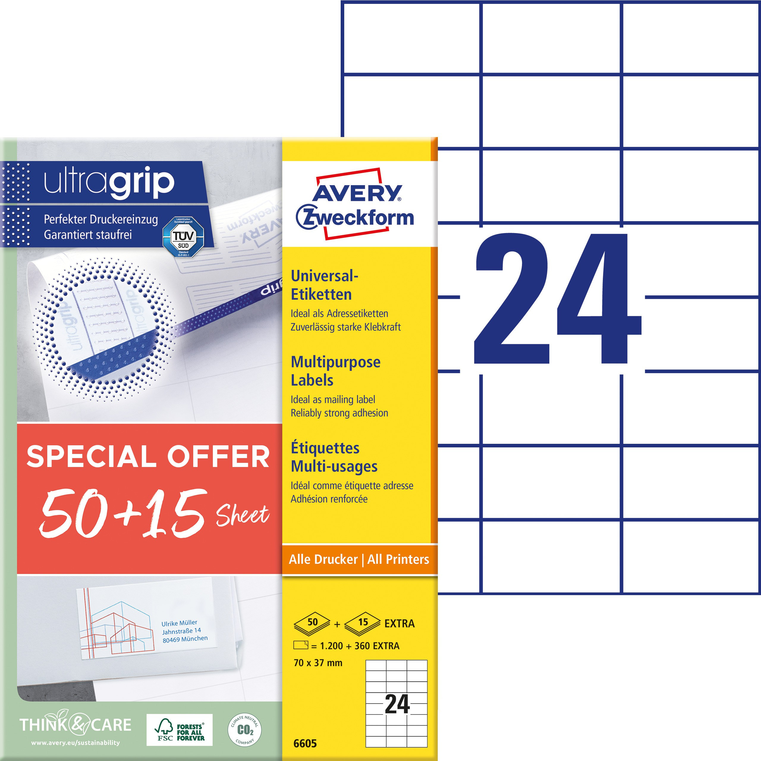 Avery 6605 ILC labels 70x37mm Promotion (1560)