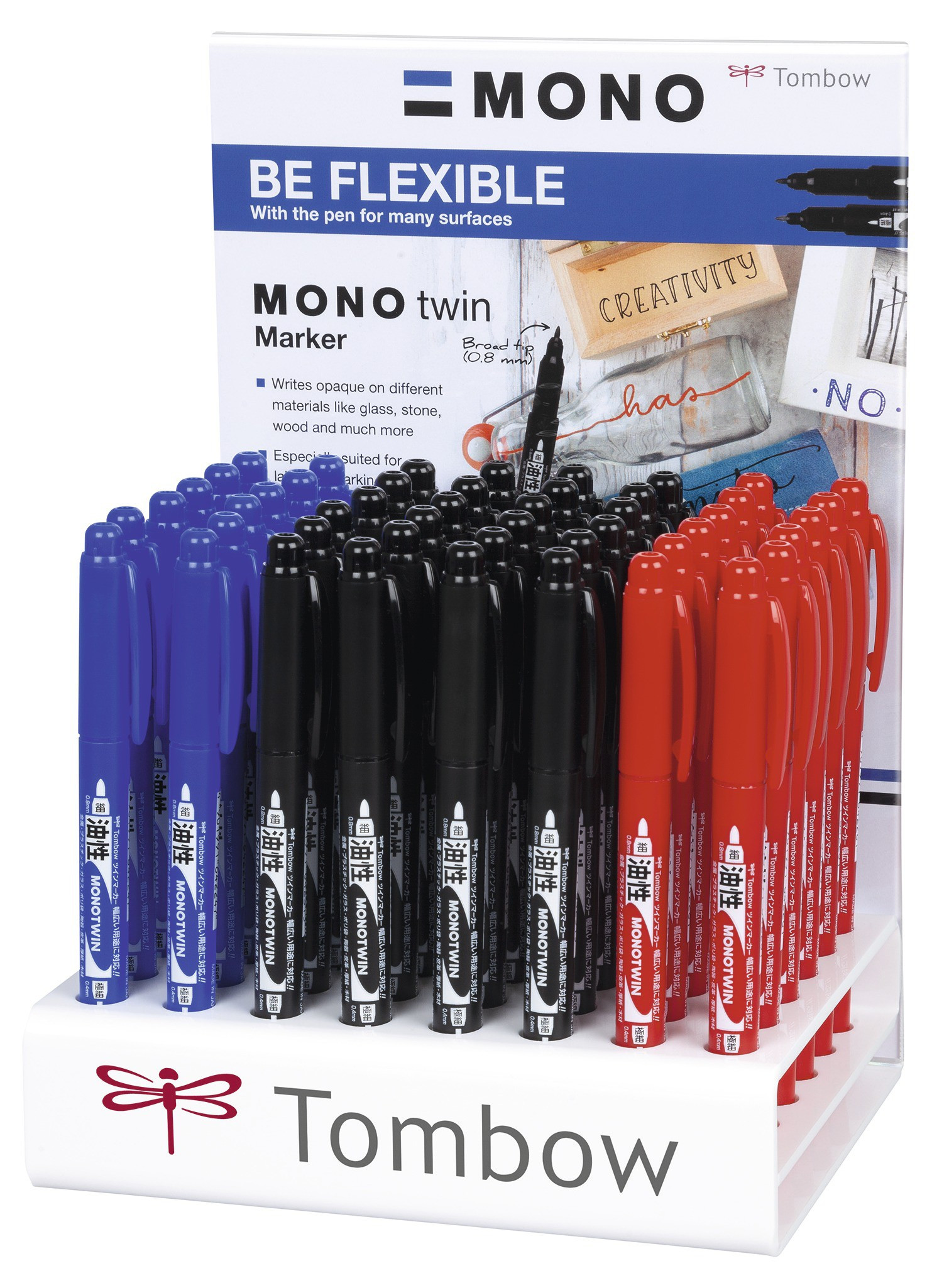 BildeTombow fineliner MONO twin pen 0,4/0,8 display ass (48)