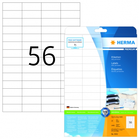 Herma Etiketter Premium A4 52,5x21,2 (25)
