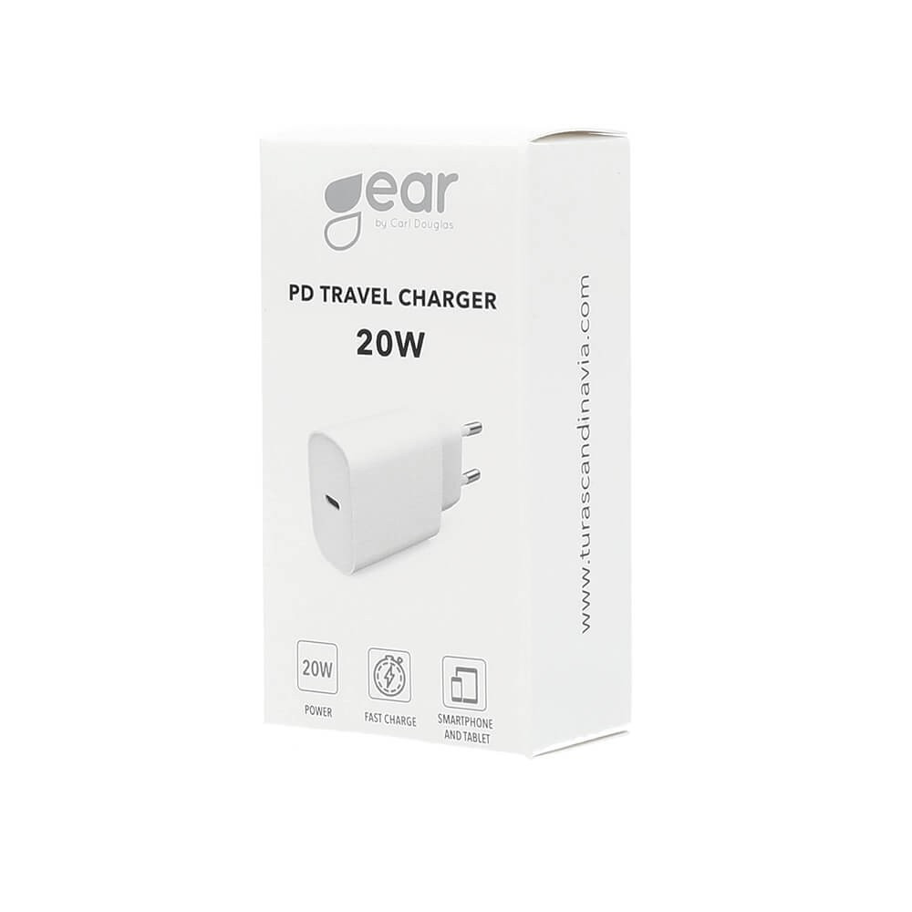 GEAR Charger 220V 1xUSB-C PD 20W White