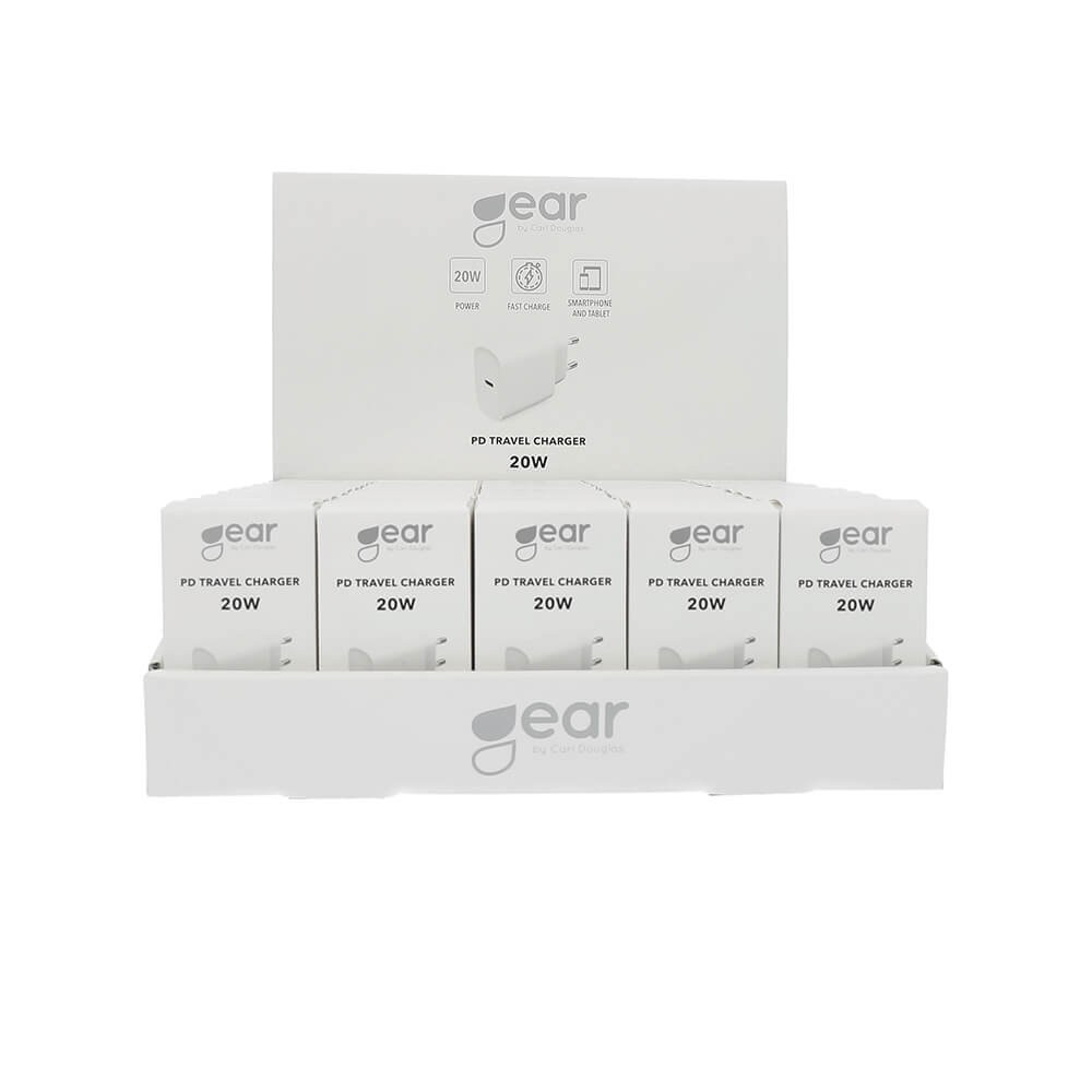 GEAR Charger 220V 1xUSB-C PD 20W White