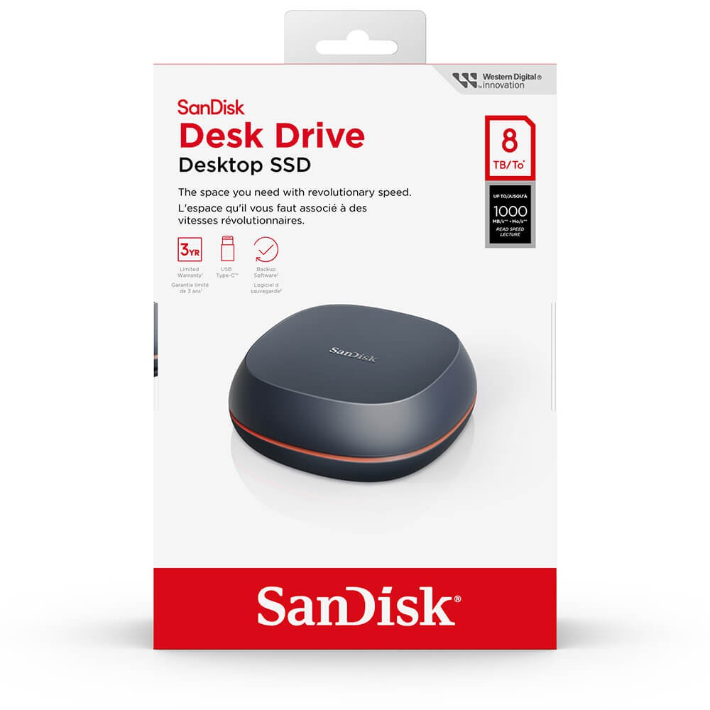 SANDISK Desk Drive 8TB USB Type-C External SSD up to 1000MB/s