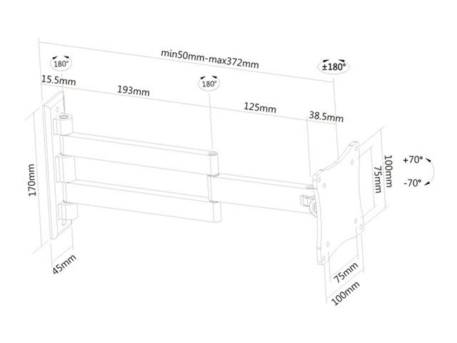 NEWSTAR Wall Mount 10-24" Tilt Silver