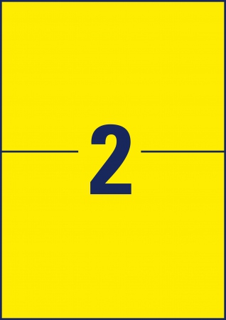 Laserlabel polyester gul 210x148mm (20)