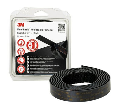 Dual Lock SJ355B fastener 25 mm x 2.5 m blist black