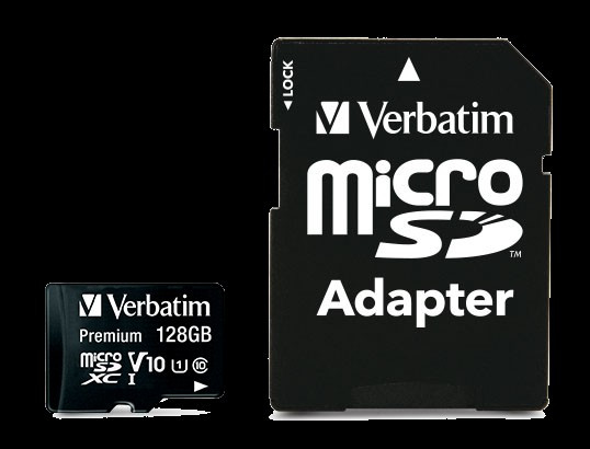 Micro SDXC Card 128GB Class 10 with Adaptor