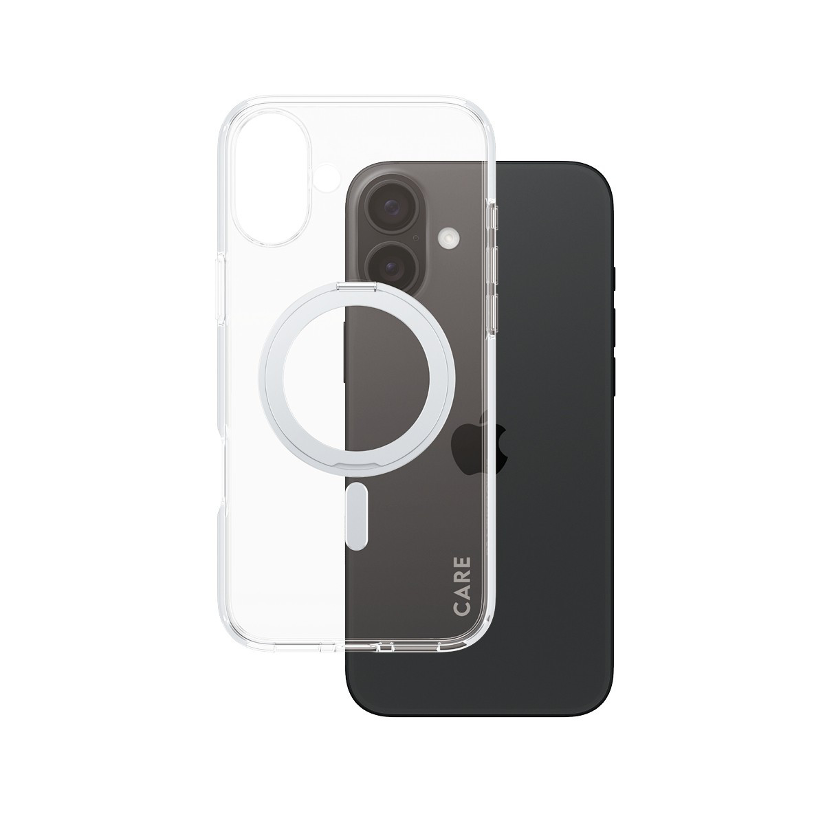 BildeCARE iPhone 16 Case Silver Kickstand & MagSafe