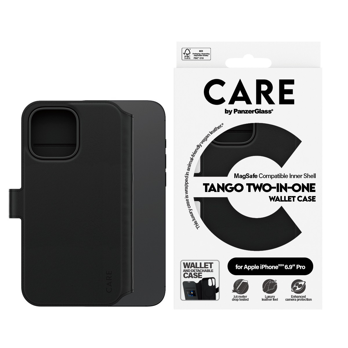 BildeCARE iPhone 16 Pro Case Tango Two-in-One Wallet Case