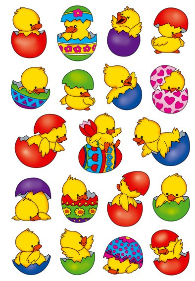 BildeHerma Klistremerker Decor Pskekyllinger i egg