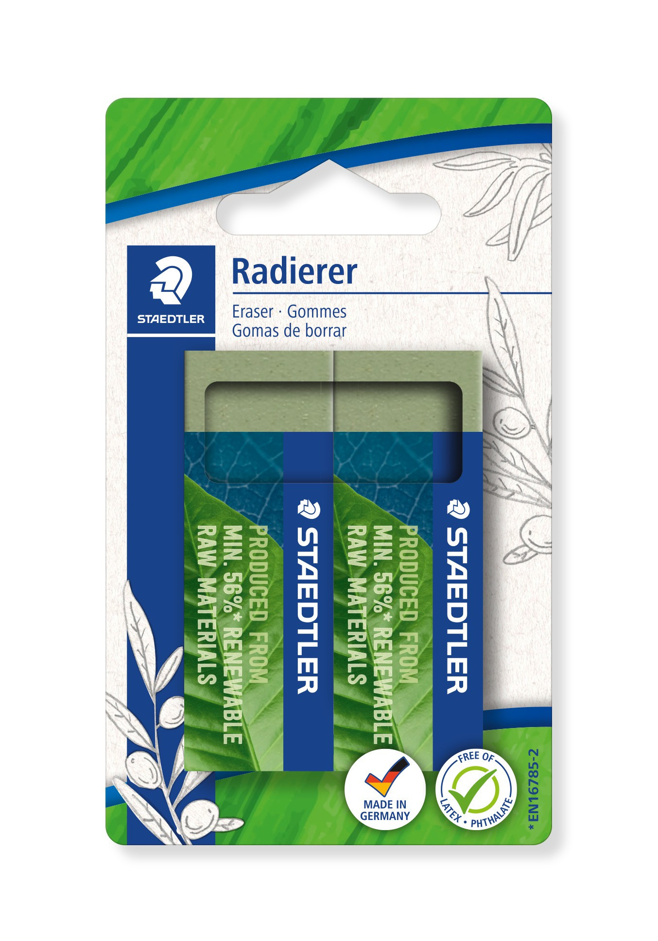 BildeEraser Raw mat 56% 65x23x13mm green (2)