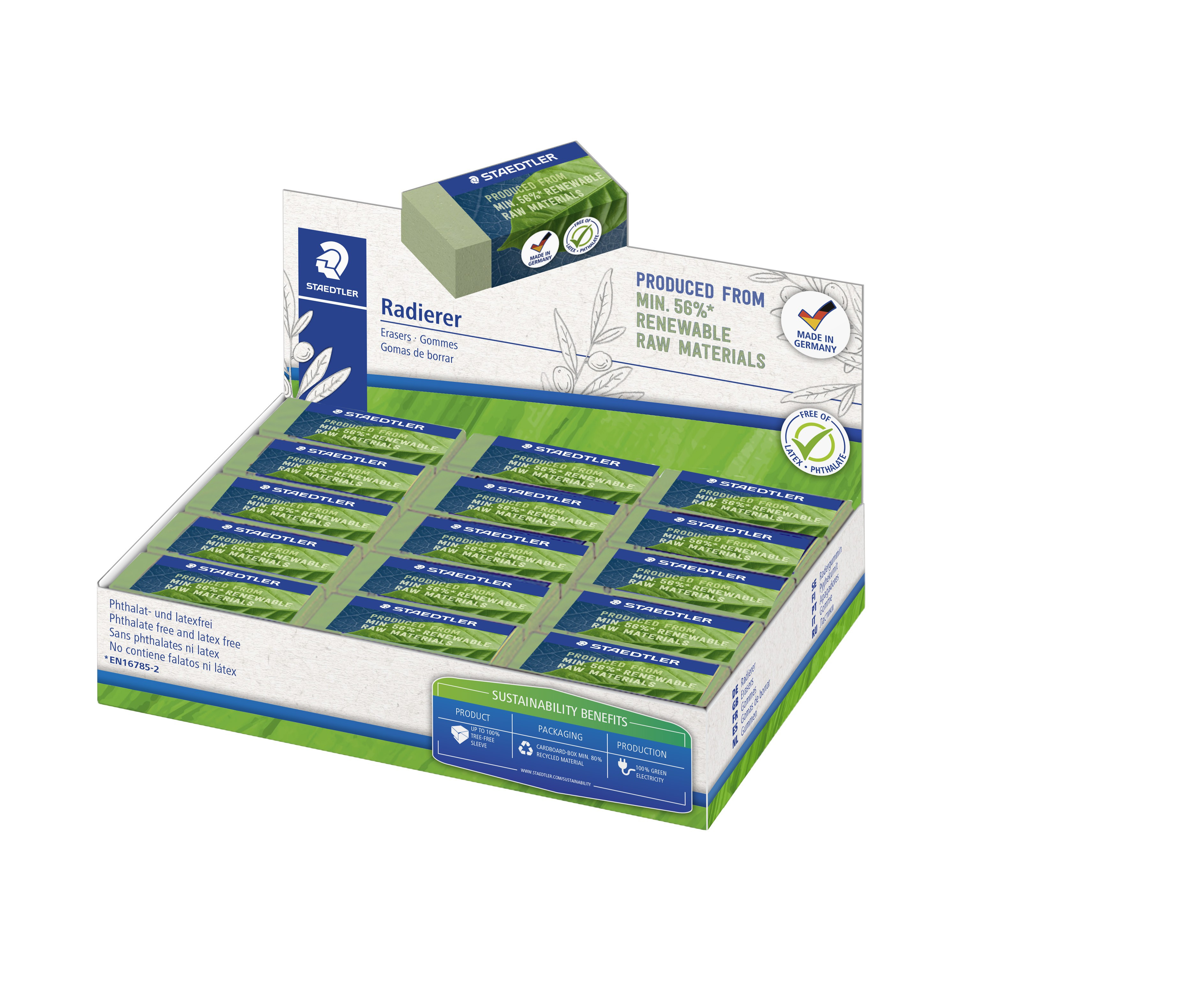 Eraser Raw mat 56% 49x19x13mm green