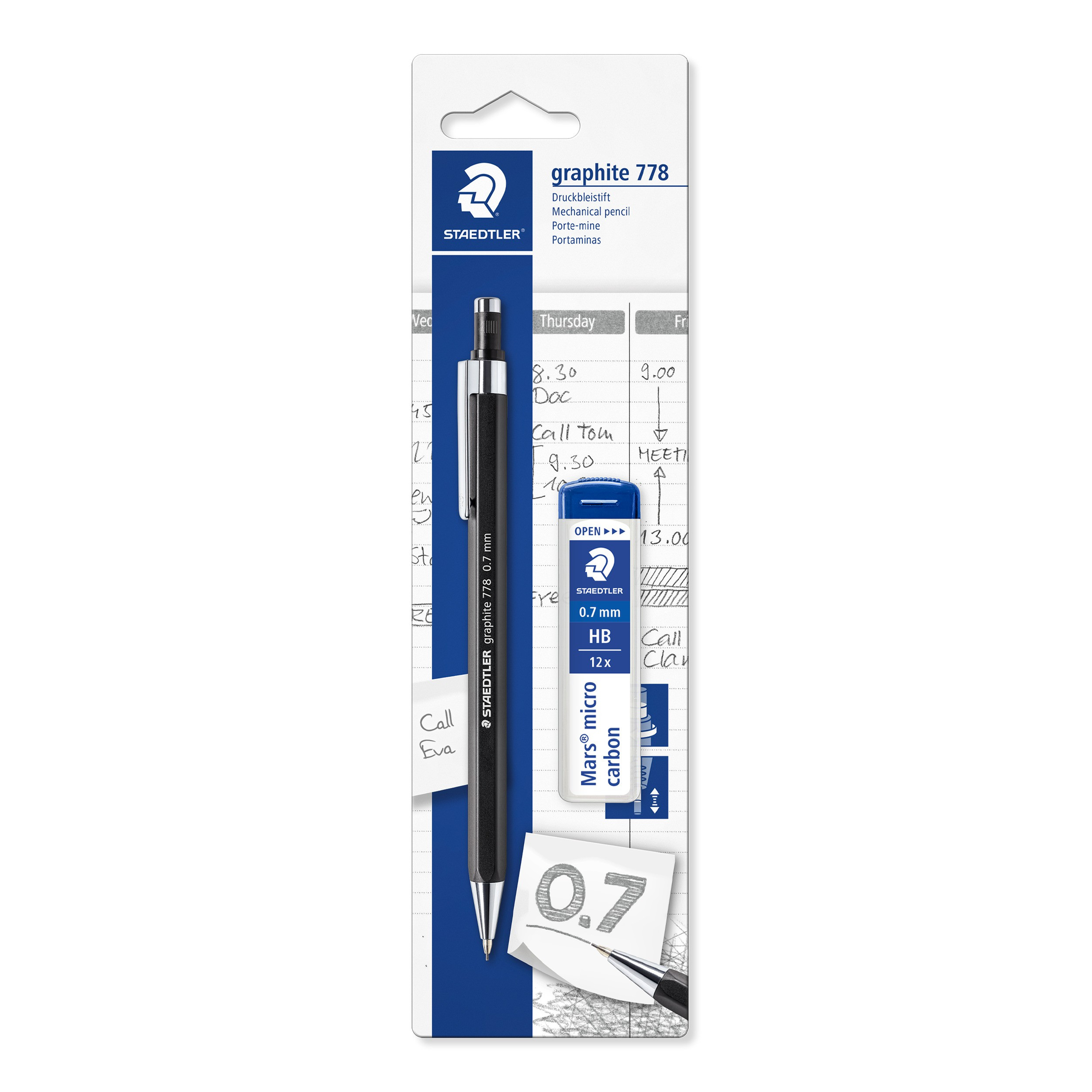 BildeSTAEDTLER Stiftblyant 778 0,7mm + bly svart