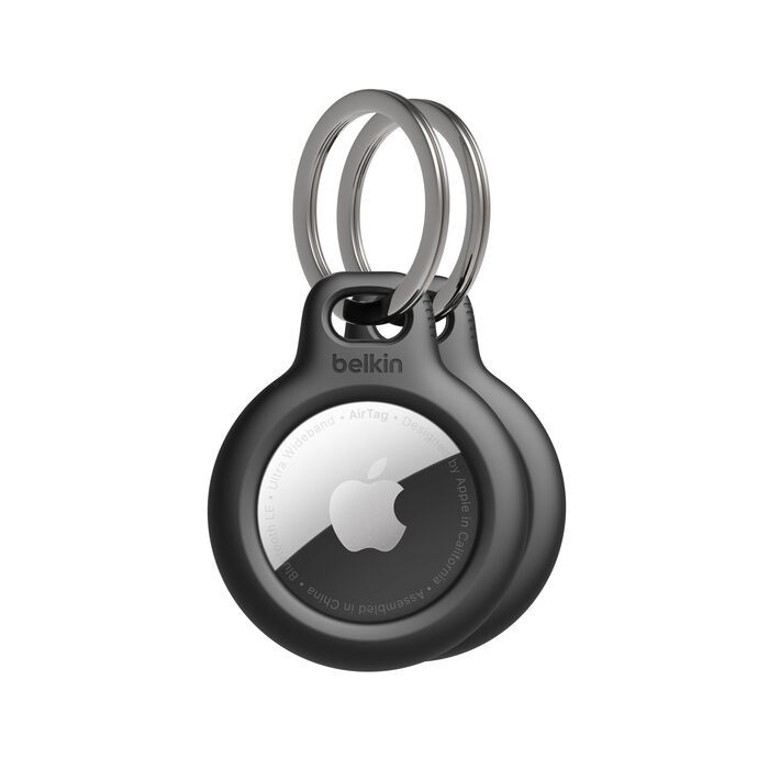 BildeSecure holder with Keyring - Airtag - 2 Pack, Black