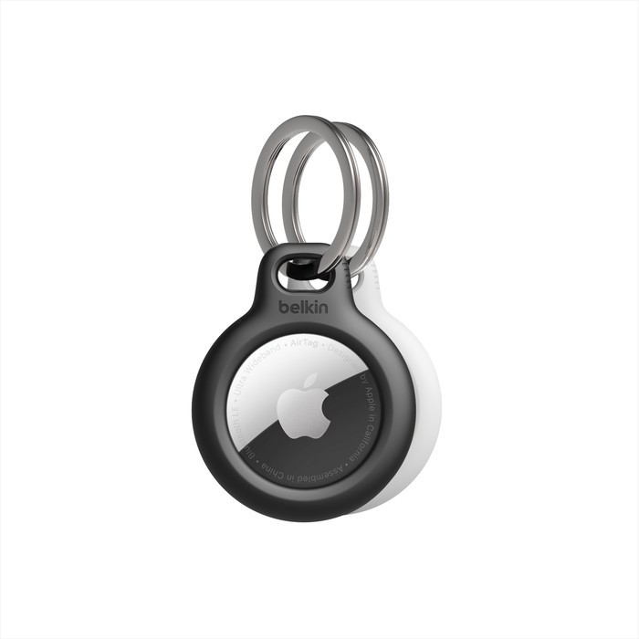 BildeSecure holder with Keyring - Airtag - 2 Pack, Black/White