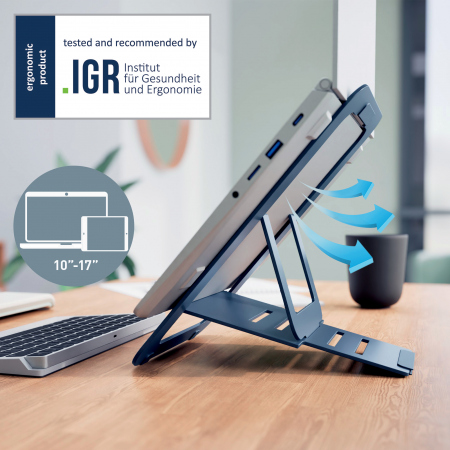 Laptopholder Leitz Ergo Ultraflat Grå