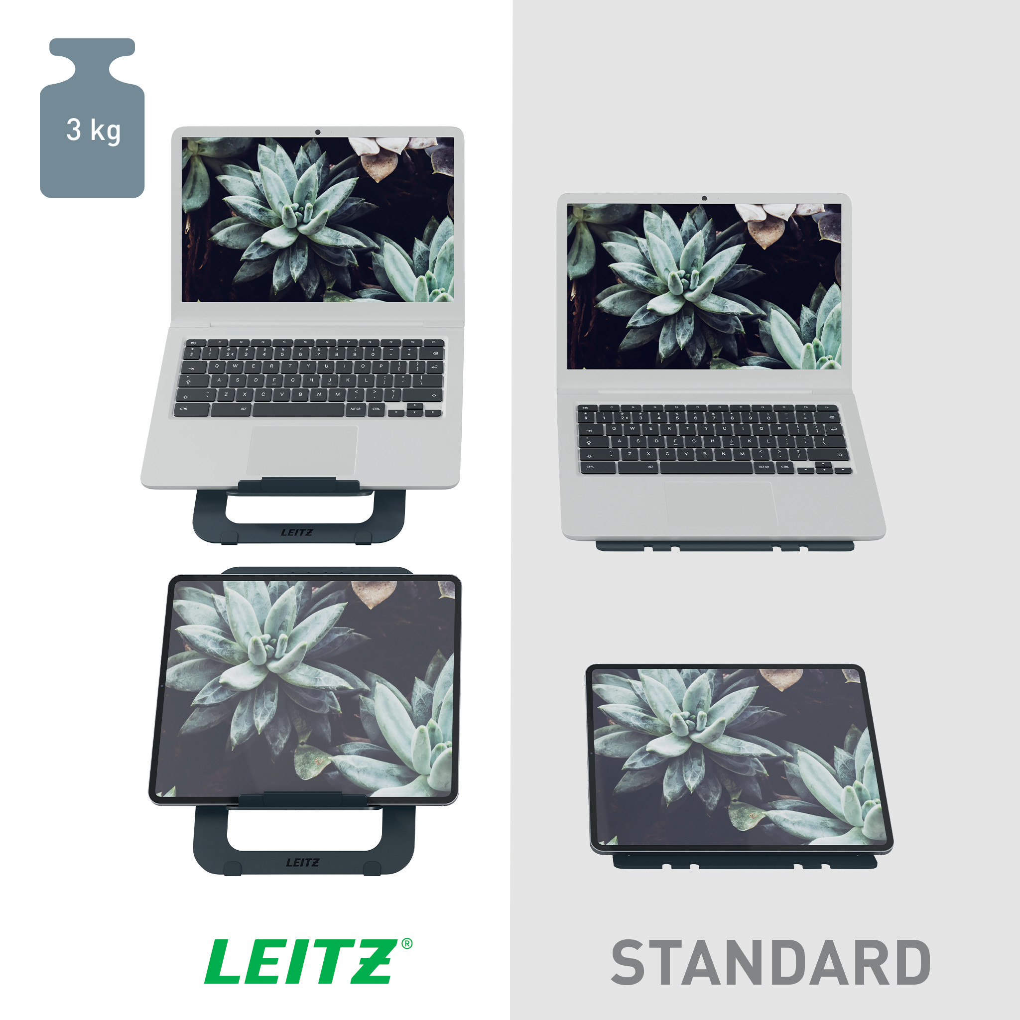 Laptopholder Leitz Ergo Ultraflat Grå