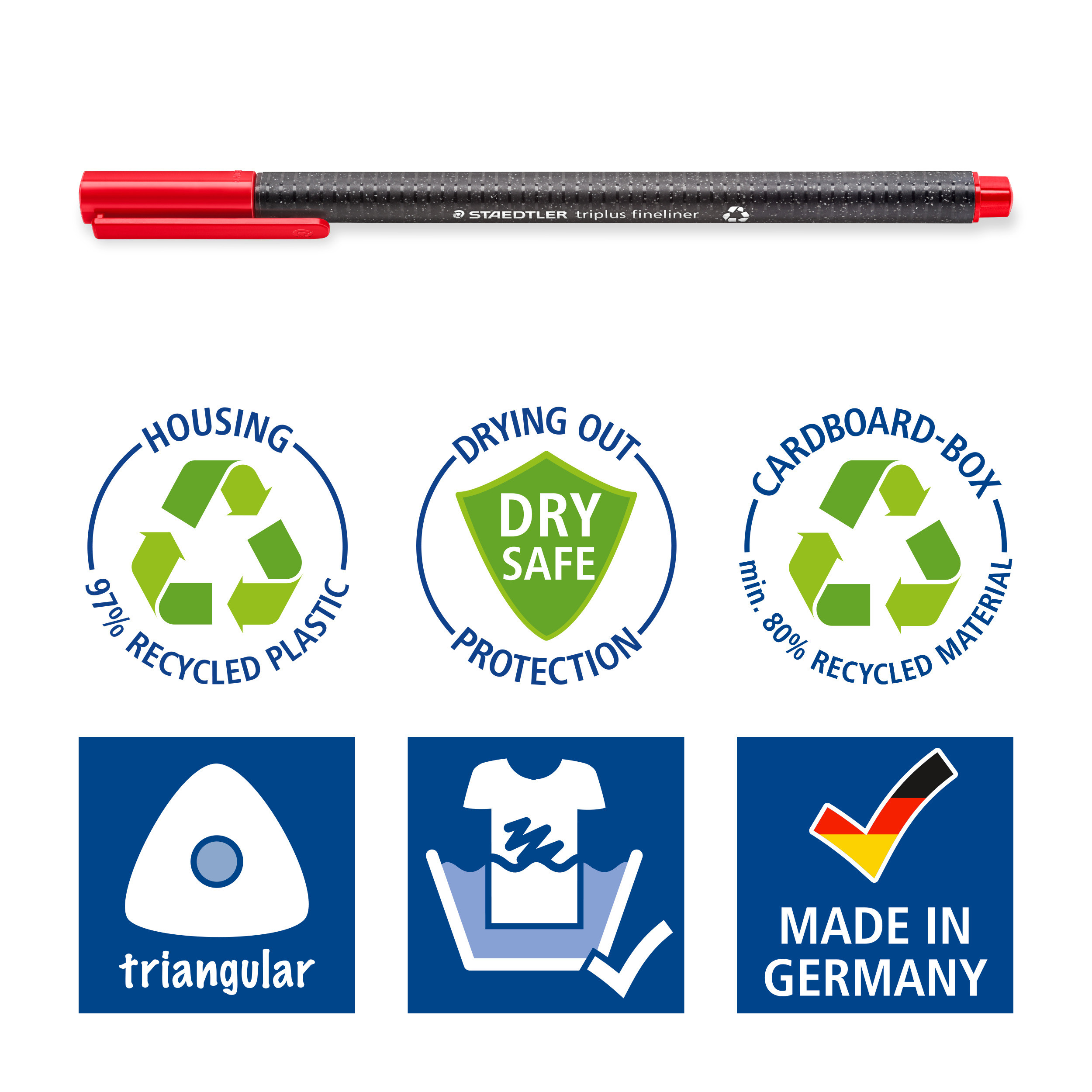 STAEDTLER  Fineliner Triplus 0,30mm ass,med sort penal (20)