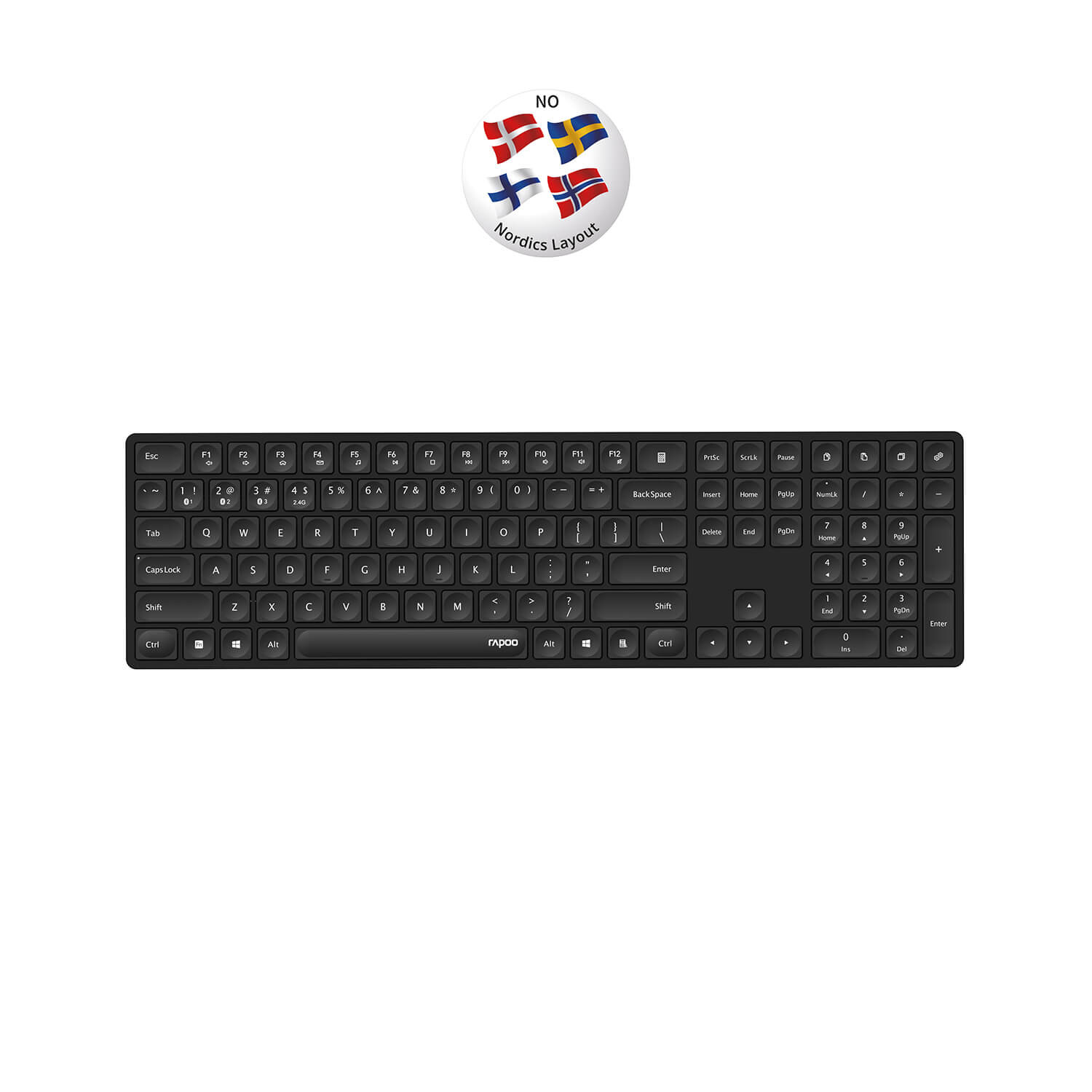 BildeRAPOO Keyboard E8020M Wireless Multi-Mode Ultra-Slim