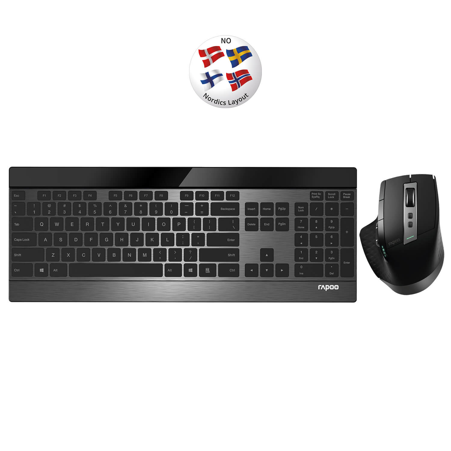 BildeRAPOO Keyboard/Mice Set 9900M Wireless Multi-Mode Black