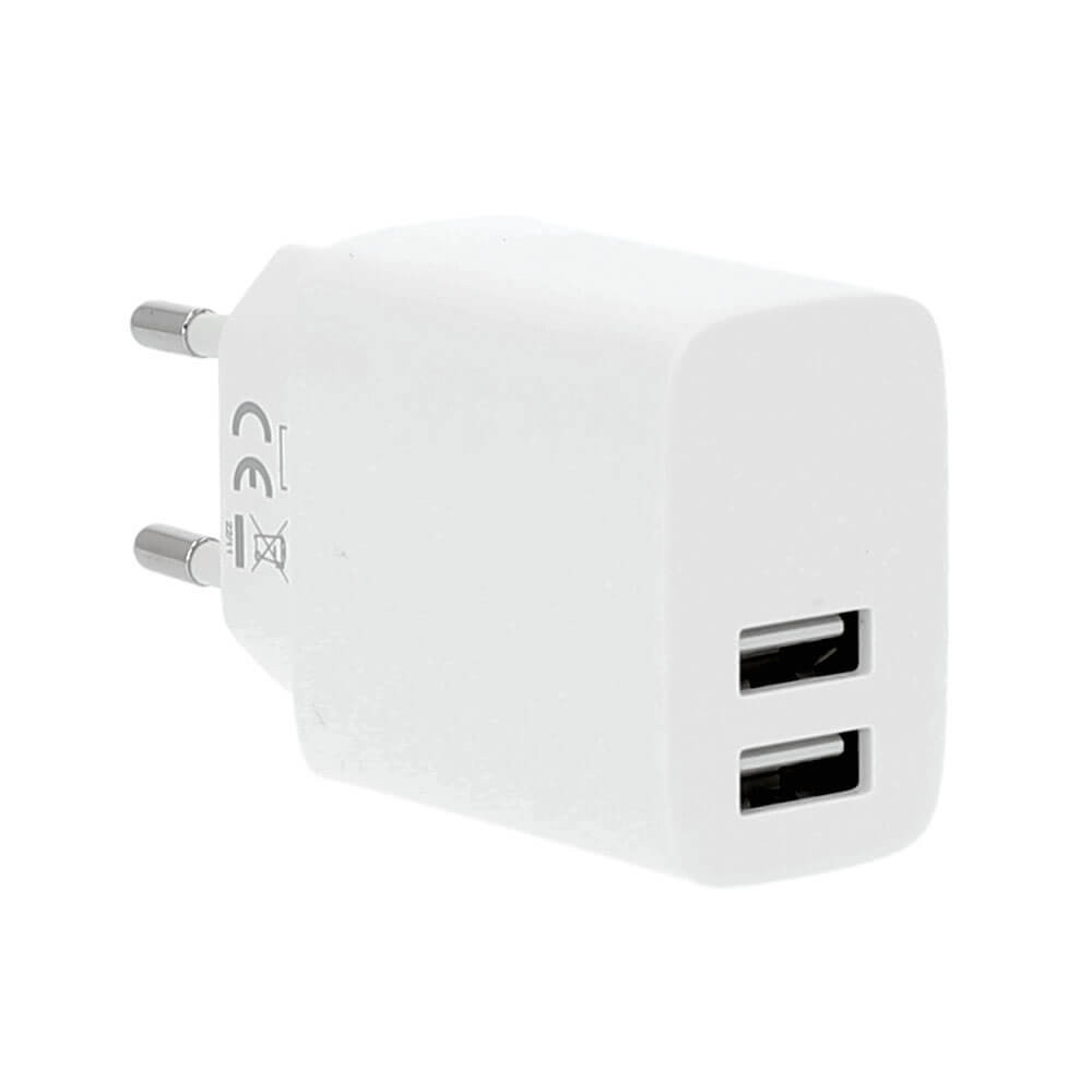 BildeGEAR Charger 220V 2xUSB-A 3,4A White
