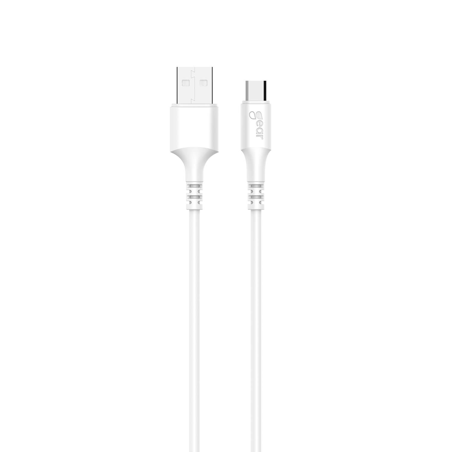 BildeGEAR Synkkabel MicroUSB to USB-A 3m Hvit Rund Kabel
